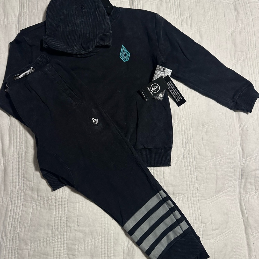 Volcom Kids Matching Set in Black and Teal